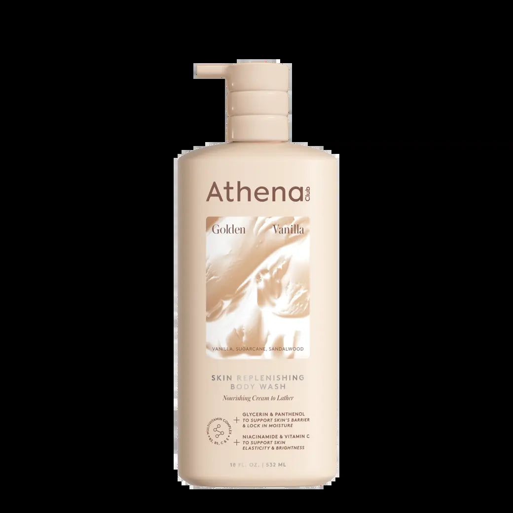 Golden Vanilla | Athena Club Skin Replenishing Body Wash | Nourishing Wash with Shea Butter & Avocado Oil for Sensitive Dry Skin