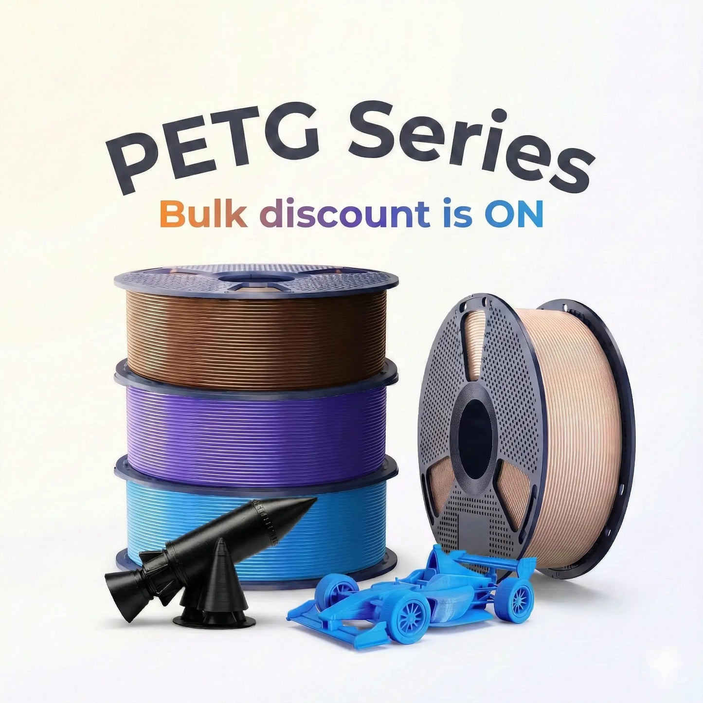 [SAVE 31%] SUNLU PETG 3D Filament 1.75Mm | save 31% on 5 ROLLS | Mix & Match Any Color | 3-Day Guaranteed Delivery | Optimized for Bambu Lab, Creality, Flashforge - High Toughness -A