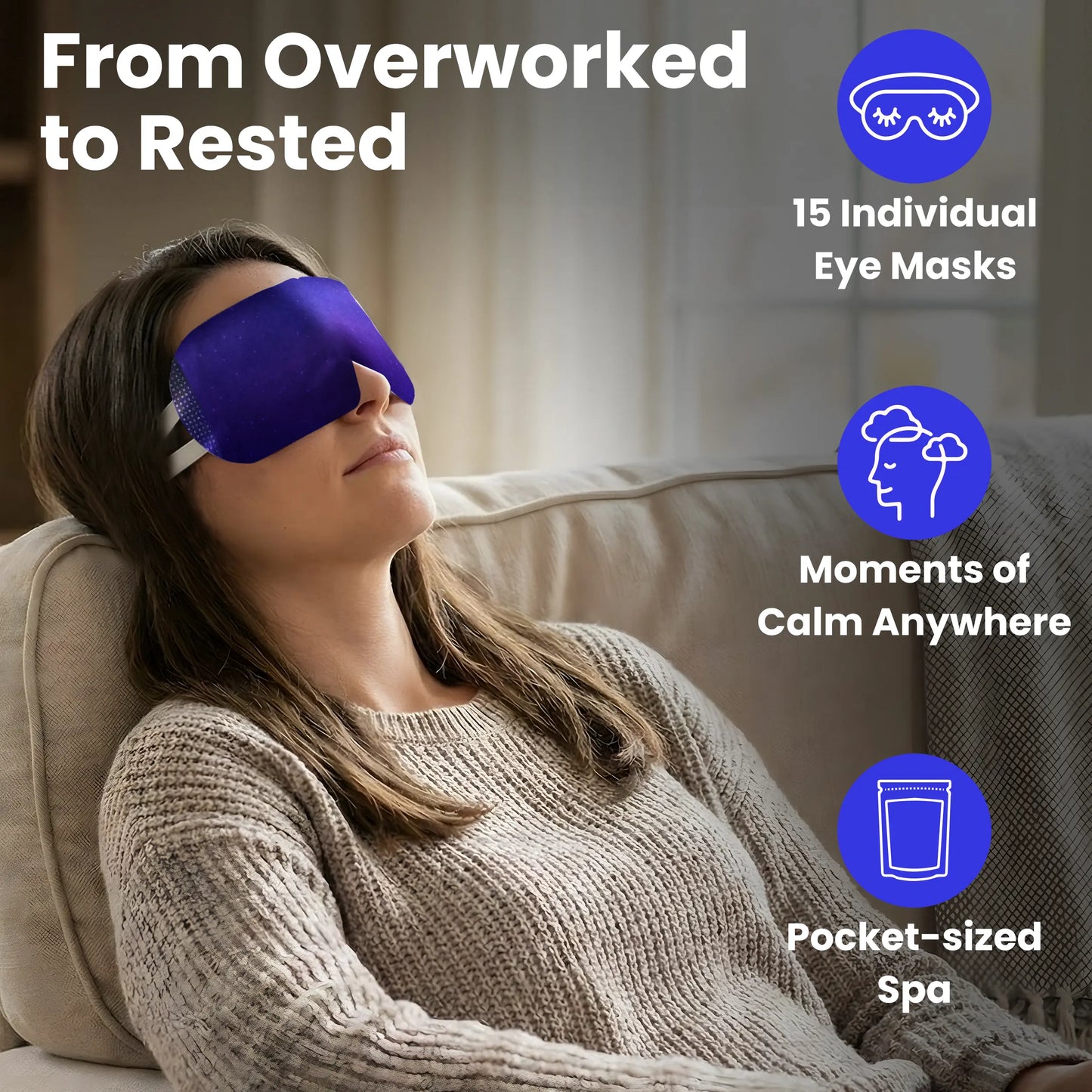 Eye Serenity Steam Eye Mask - Warm Eye Compress and Sleep Mask for Dry Eye, Screen Fatigue, Travel, Sleep, Gifts - Calming Heated Eye Mask