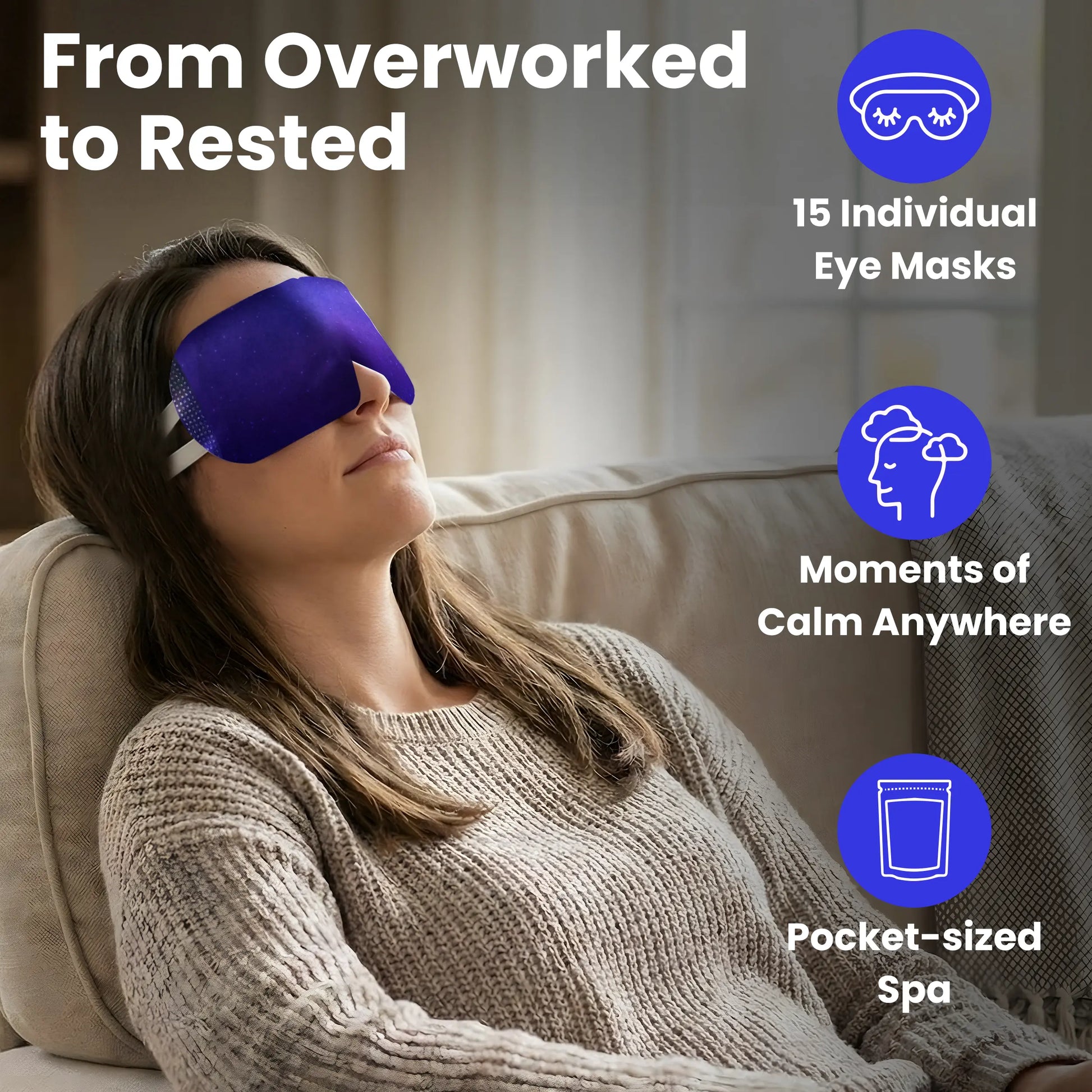 Eye Serenity Steam Eye Mask - Warm Eye Compress and Sleep Mask for Dry Eye, Screen Fatigue, Travel, Sleep, Gifts - Calming Heated Eye Mask