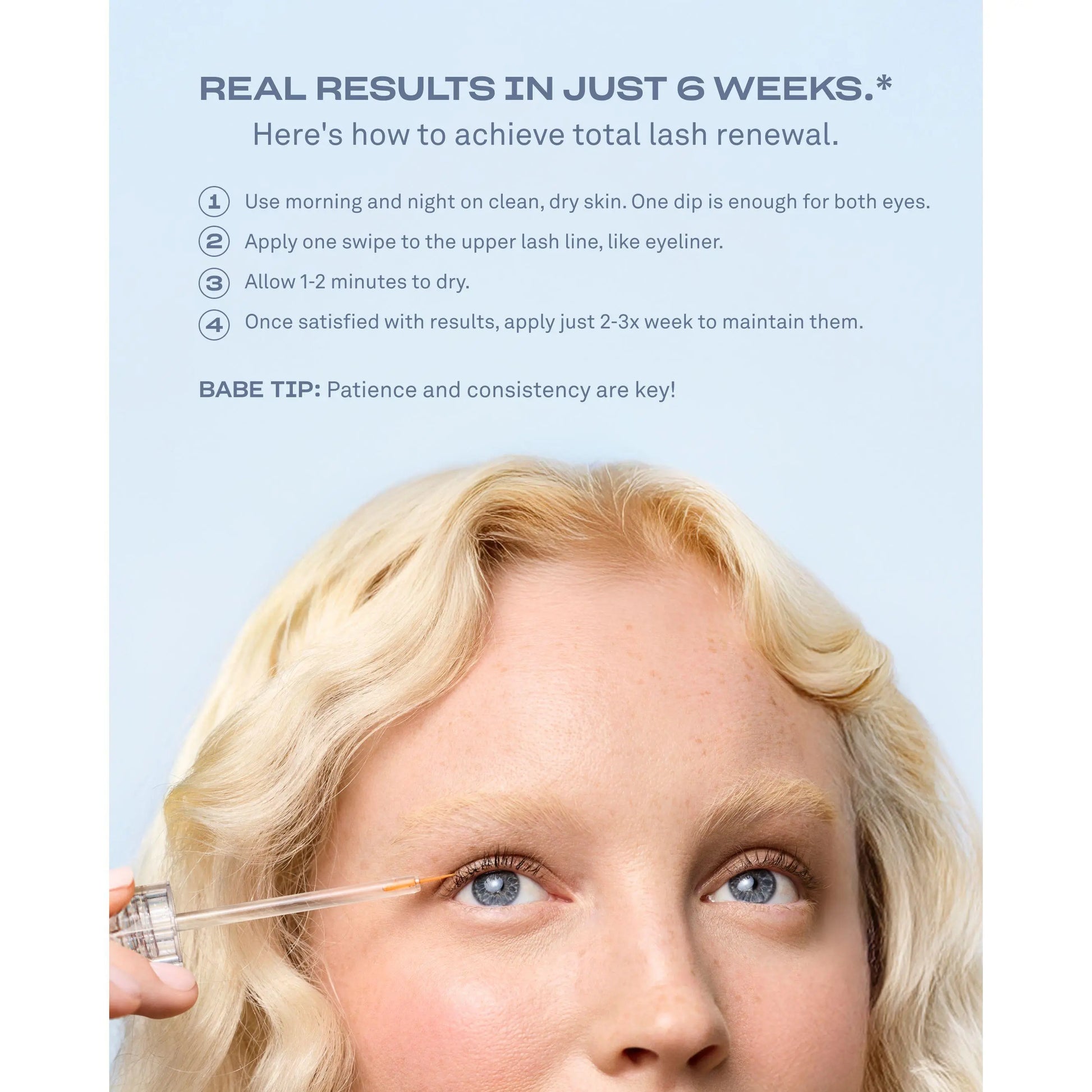 Renewing Lash Serum, Babe Lash Eyelash Serum, Prostaglandin-Free, Peptide-Powered Lash Serum, Support Fuller, Longer-Looking Lashes, Gentle & Effective, Easy to Use