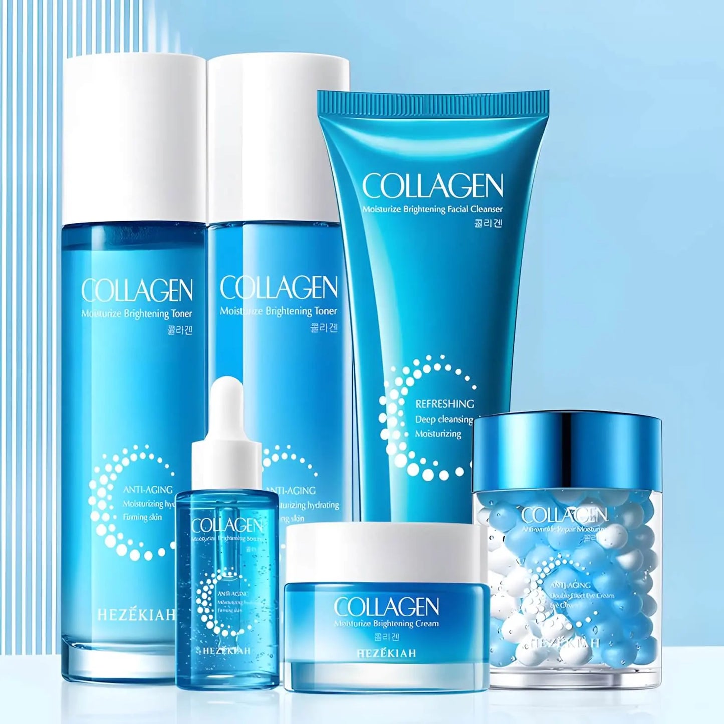 Collagen Moisturize Anti-Aging Six Piece Set,Anti-Aging Moisturizing Hydrating,Skin Care Kits,Firming Skin