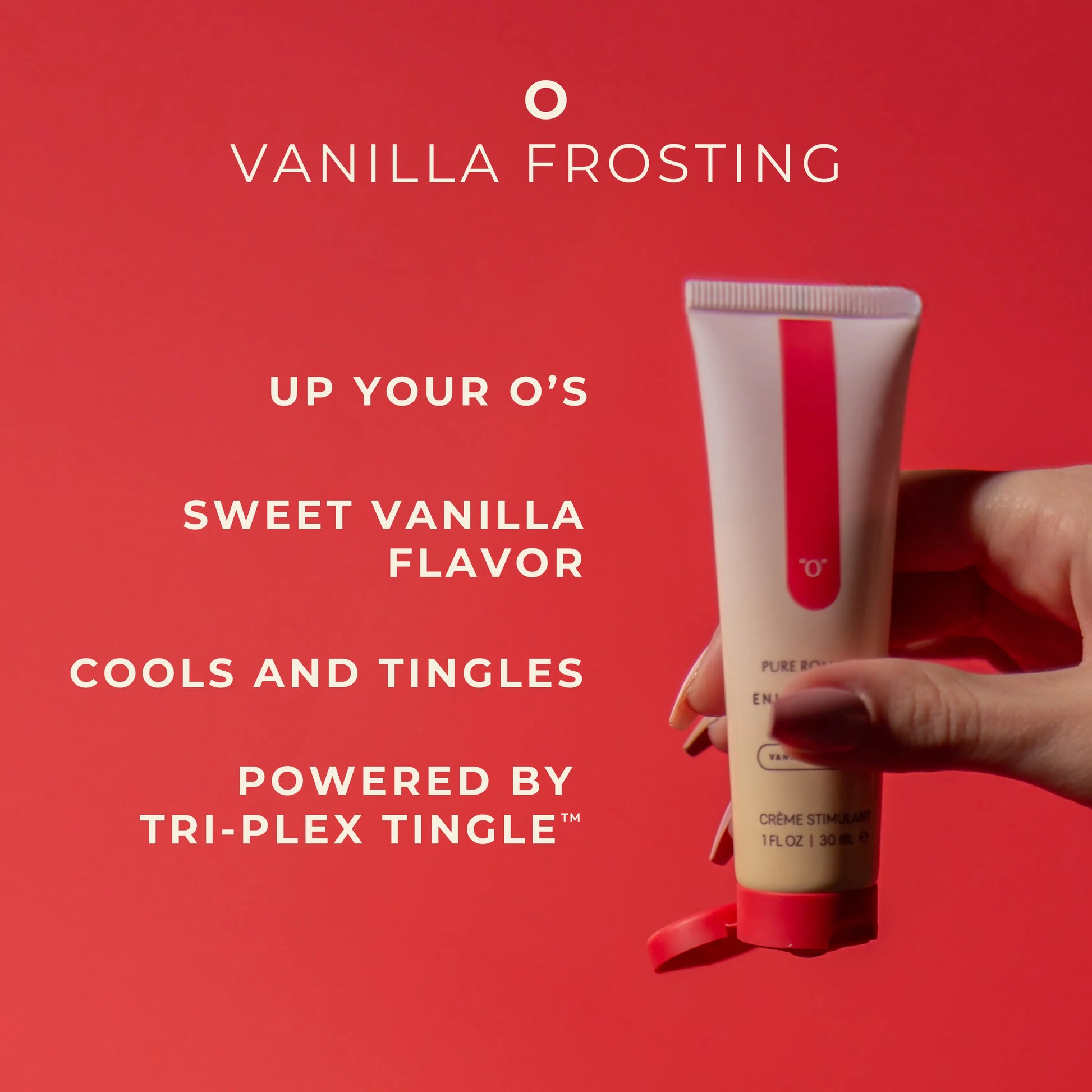 PURE ROMANCE O Vanilla Frosting Cream Body Care Moisturizers with Triplex Tingle & Sensory-Enriching Ingredients 1 Fl Oz