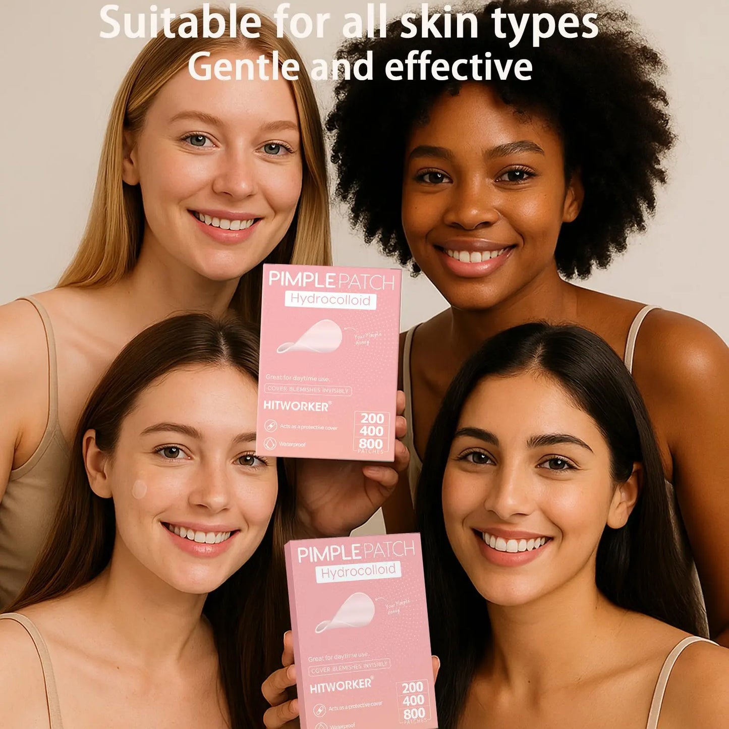 Hydrocolloid Acne Patch, Pimple Patches, 200 Pcs Deep Cleansing Acne Patches with Effective Coverage, Blemish Patches, Skin Care Gift for Men and Women