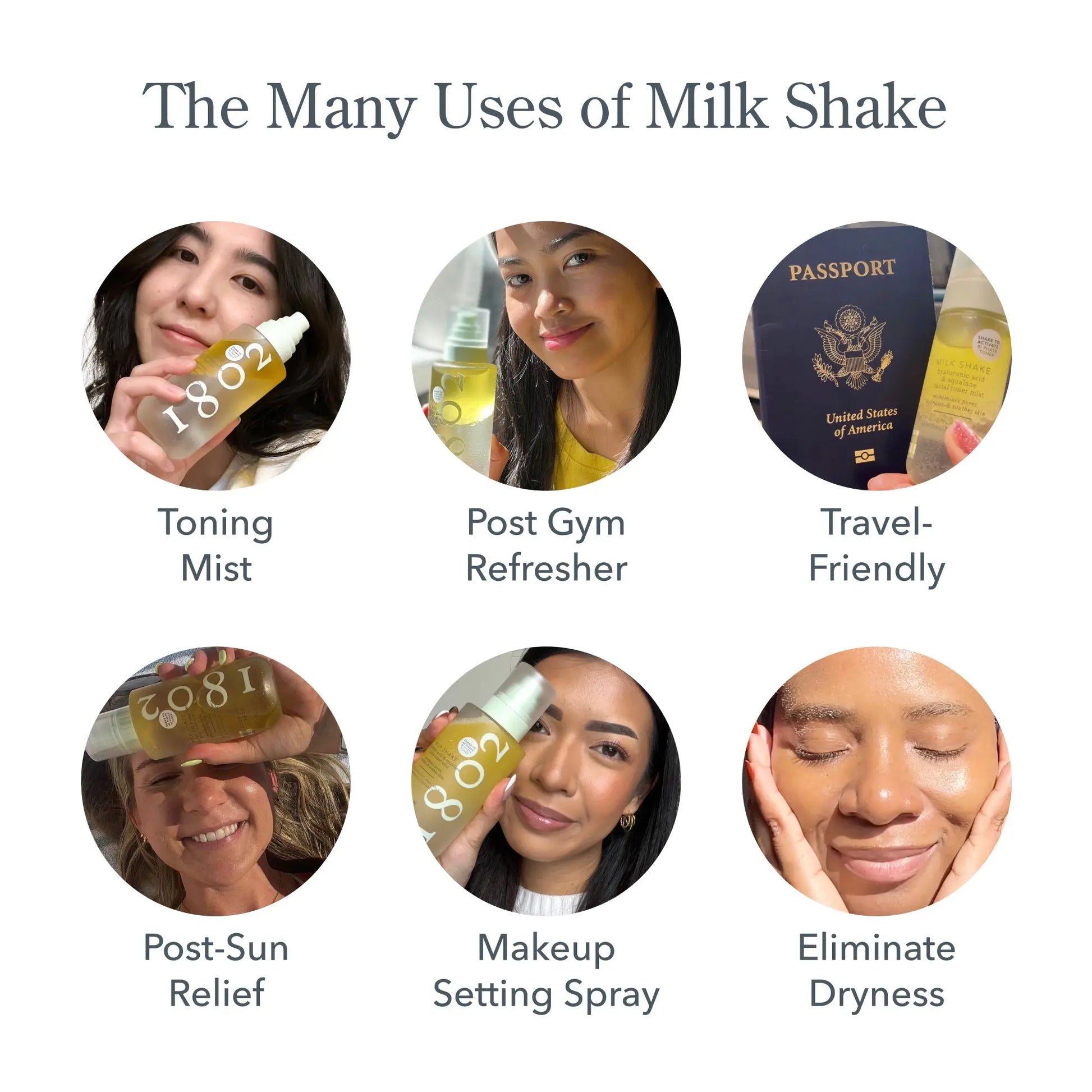 Milk Shake Hyaluronic Acid & Squalane Facial Toner Mist; Hydrates, Soothes Skin, Sensitive, Mugwort, Hydration, Minimizes Pores