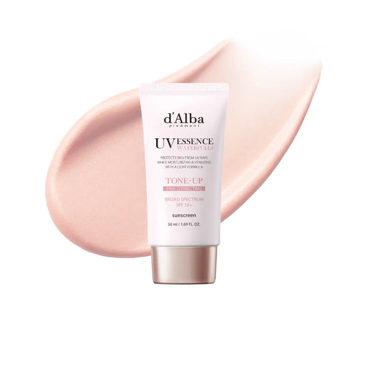 [OFFICIAL D'Alba] White Truffle Waterfull Tone up Sunscreen Serum - SPF 50+ Hydrating Korean Facial Sun Cream (1.69 Fl Oz) Lightweight Moisturizer