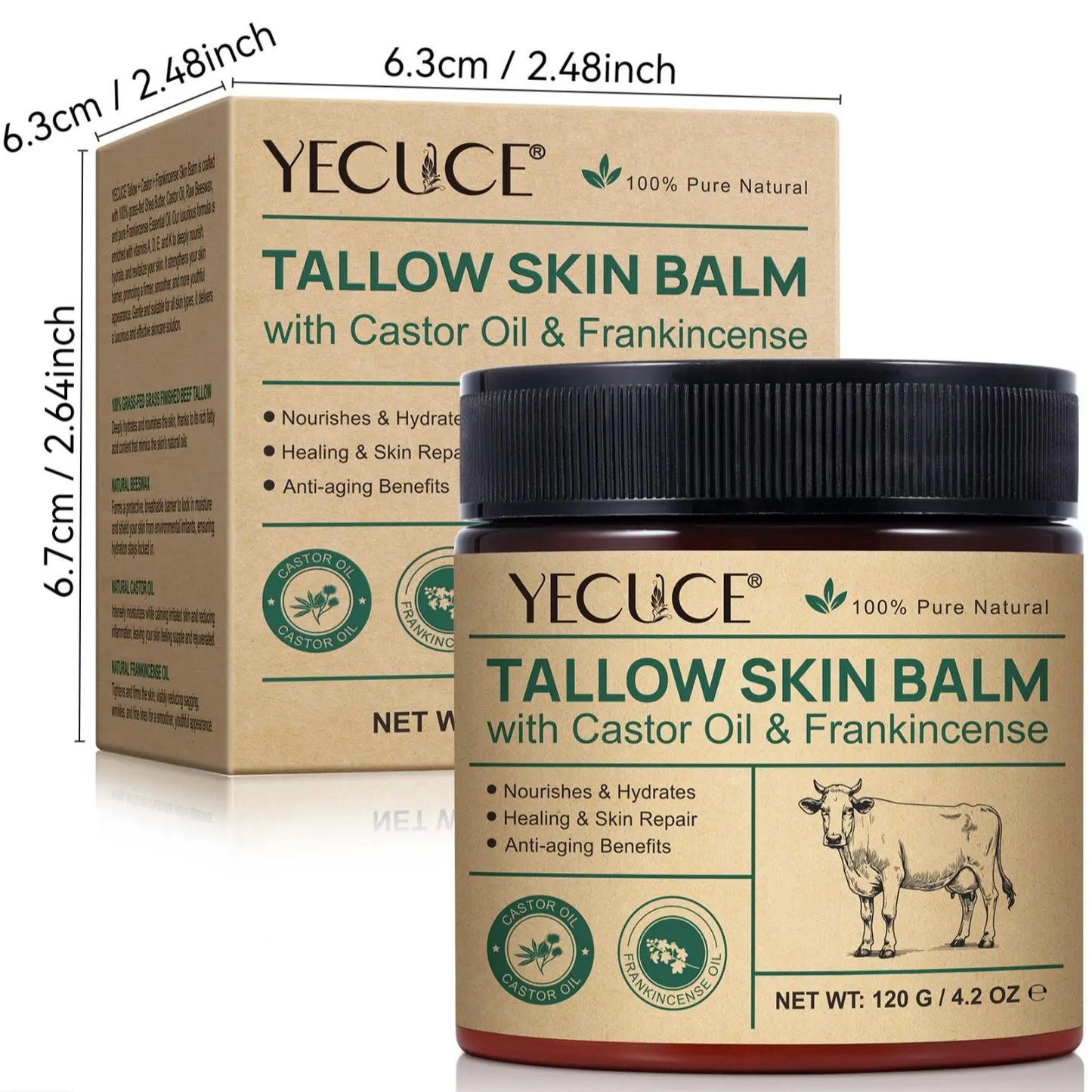 Tallow Skin Balm, Moisturizing and Hydrating Multipurpose Body Cream, Suitable for the Whole Body, Body Care Product for Women & Men #GLOBAL PICKS