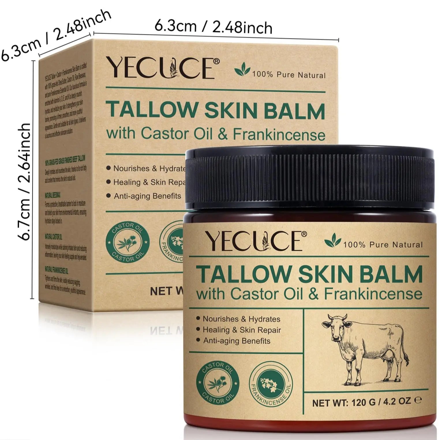 Tallow Skin Balm, Moisturizing and Hydrating Multipurpose Body Cream, Suitable for the Whole Body, Body Care Product for Women & Men #GLOBAL PICKS