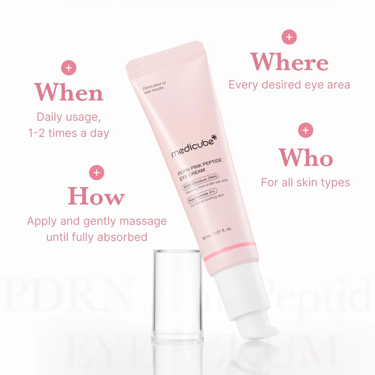 [Medicube] PDRN Pink Peptide Eye Serum | 99% Salmon DNA PDRN, 99% Pure Retinol, 5% Niacinamide | Dark Circles, Puffy Eyes, Korean Skincare