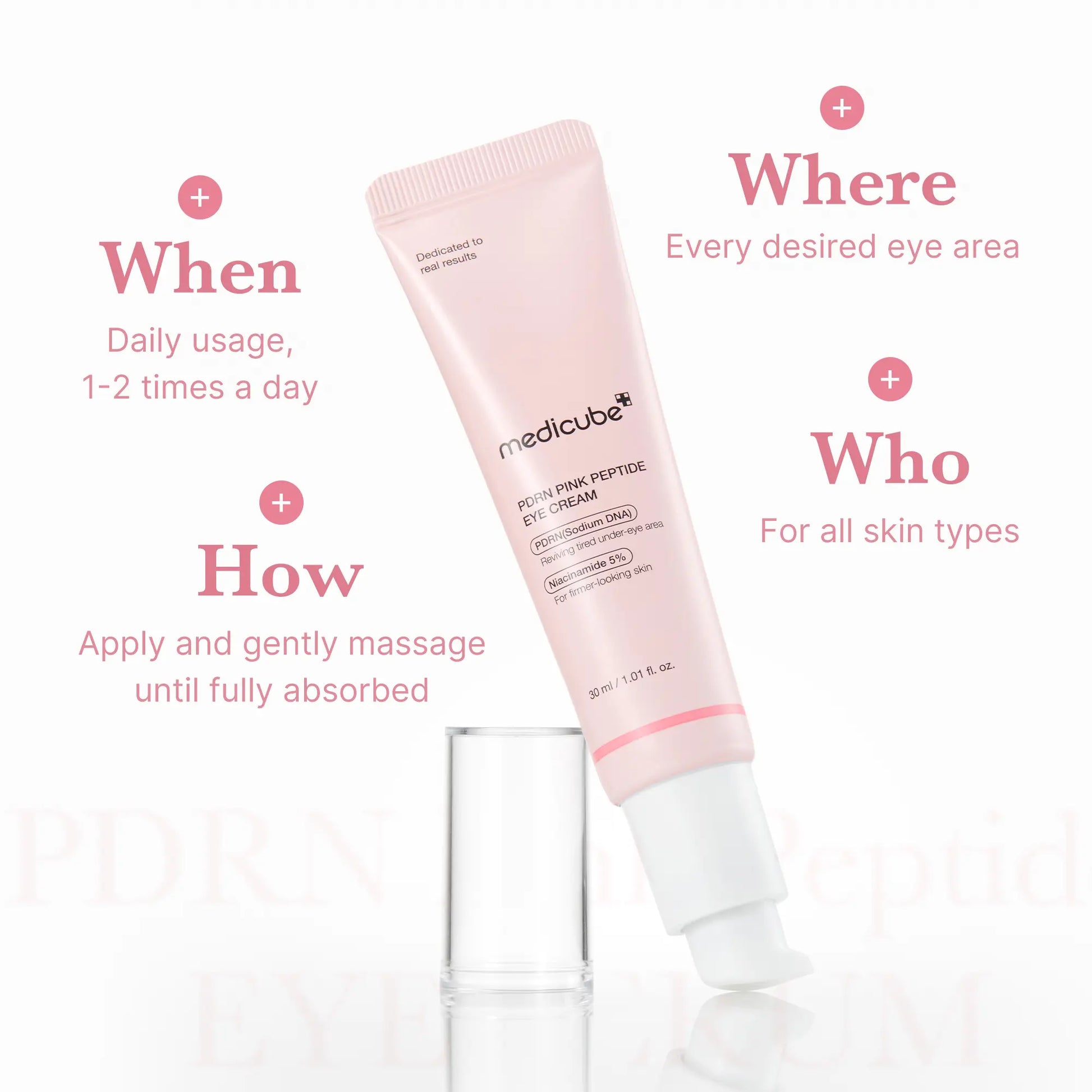 [Medicube] PDRN Pink Peptide Eye Serum | 99% Salmon DNA PDRN, 99% Pure Retinol, 5% Niacinamide | Dark Circles, Puffy Eyes, Korean Skincare