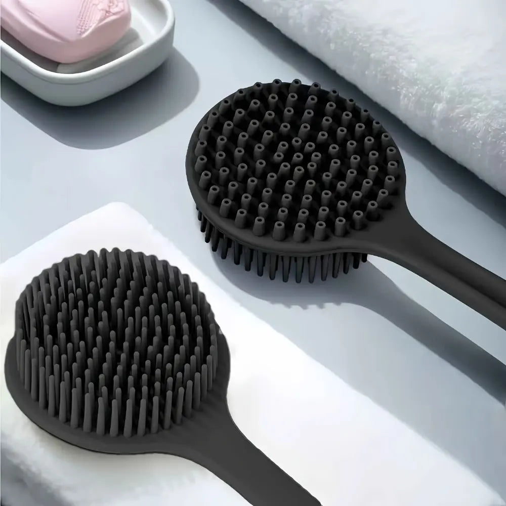 1/4 Piece Silicone Back Scrub Brush & Bath Glove Set, Super Exfoliating Body Scrub and Rich-Foam Shower Brush Combination, Exfoliating Shower Scrubber, Exfoliating Bath Tool, Body Care Tool