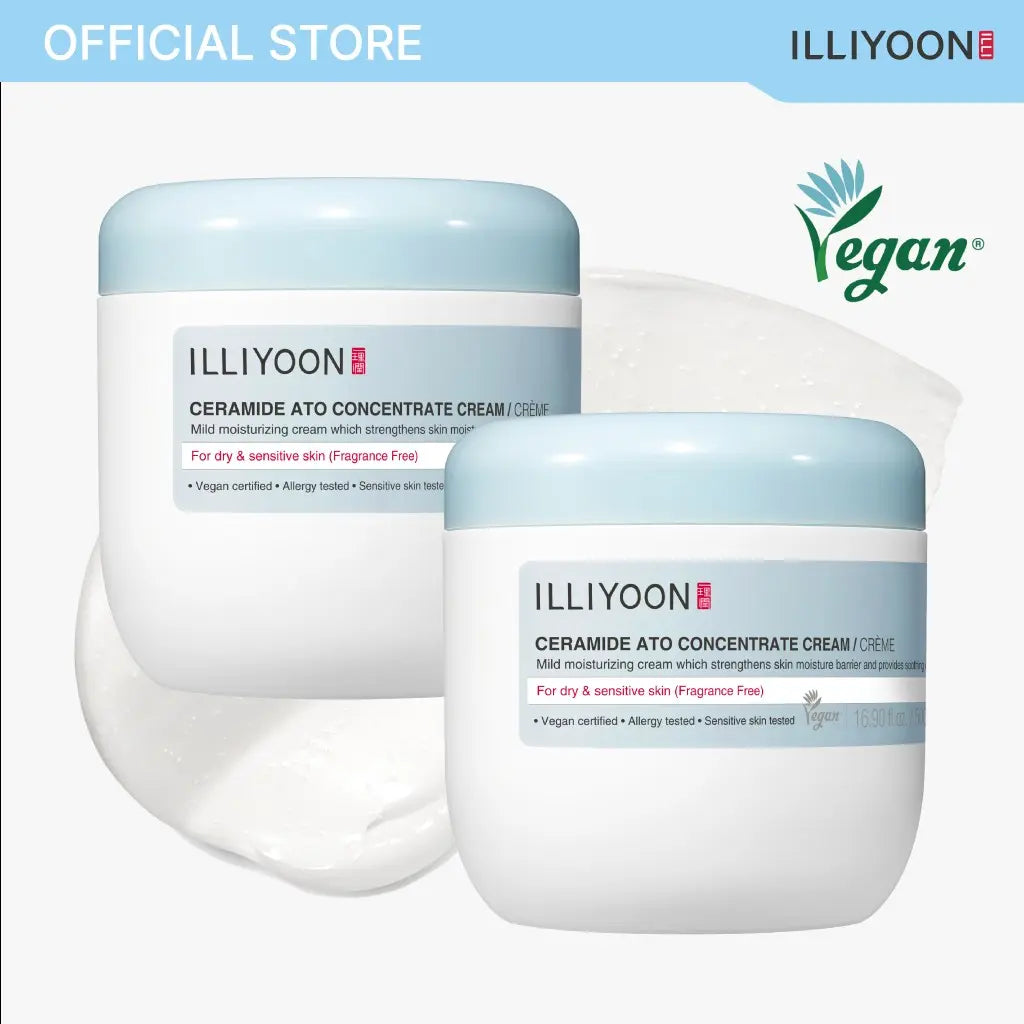 [ILLIYOON] Ceramide Ato Concentrate Cream | Moisturizer for Dry & Sensitive Skin, 100Hr Lasting Hydration, for Face & Body, Gentle for Infants, Moisture Barrier Repair, Vegan Certified, 6.76 Fl.Oz. Summervibe