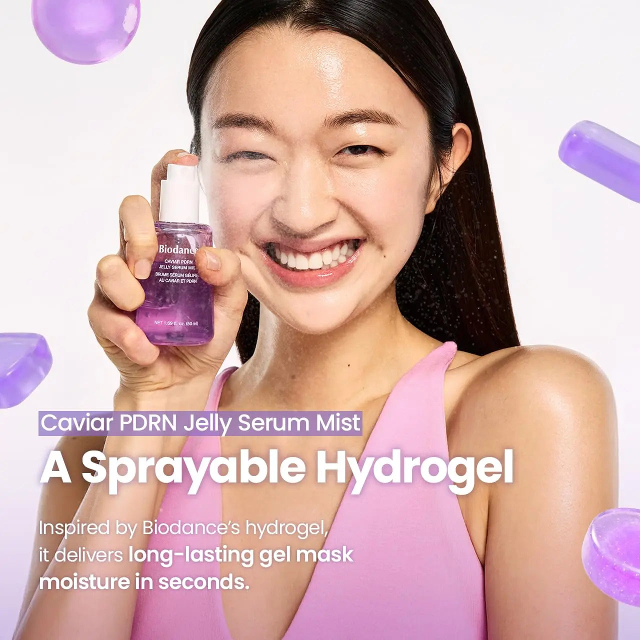 [Biodance Official] Caviar PDRN Jelly Serum Mist | Hydrating Face Mist, Revitalizing & Radiance Face Spray, Sprayable Hydrogel, Travel Essentials & Self Care Gifts for Women, Korean Skin Care
