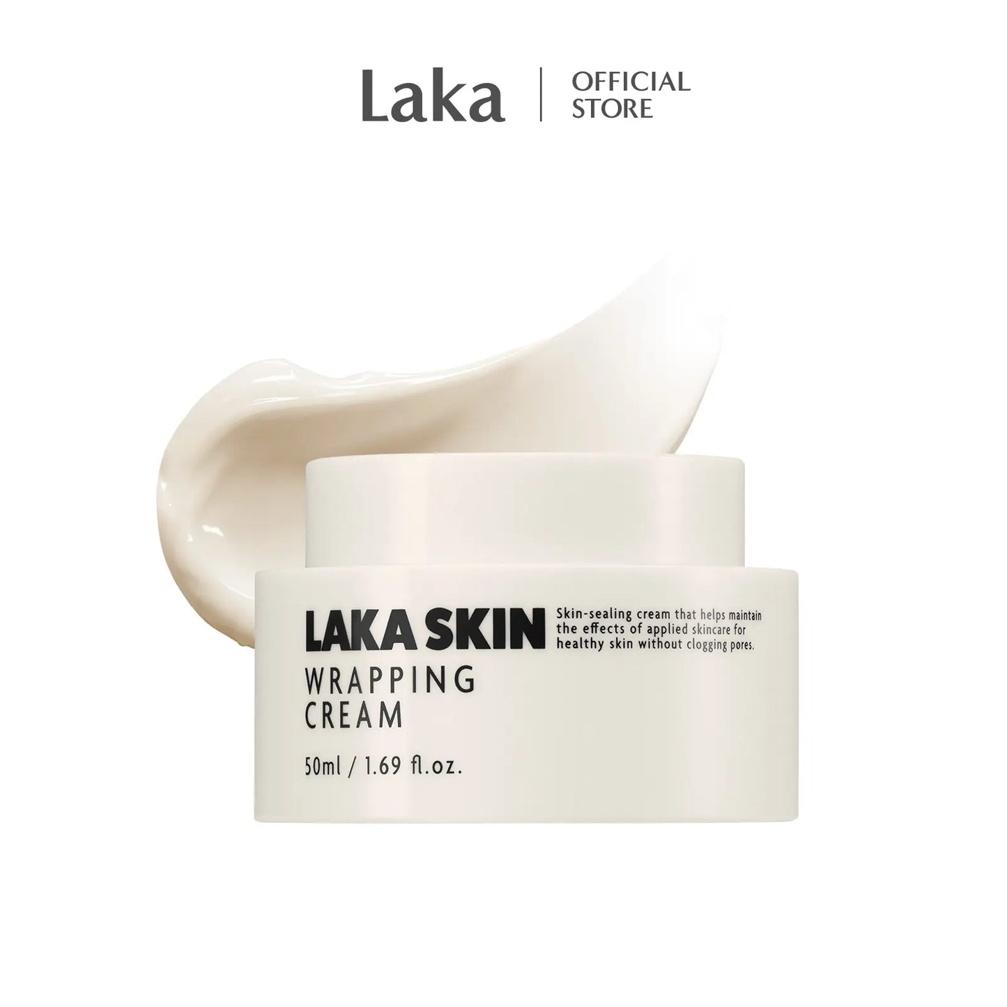 [LAKA SKIN] Wrapping CreamㅣMakeup-Prepping CreamㅣMaintains Applied Skincare Benefits, Boosts HydrationㅣCeramide, Dual PdrnㅣK-Beauty, Korean Skincare