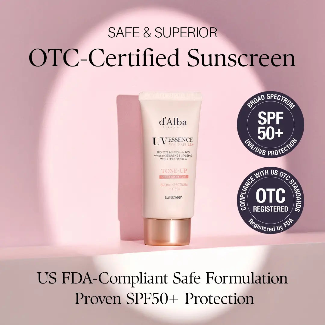 [OFFICIAL D'Alba] White Truffle Waterfull Tone up Sunscreen Serum - SPF 50+ Hydrating Korean Facial Sun Cream (1.69 Fl Oz) Lightweight Moisturizer