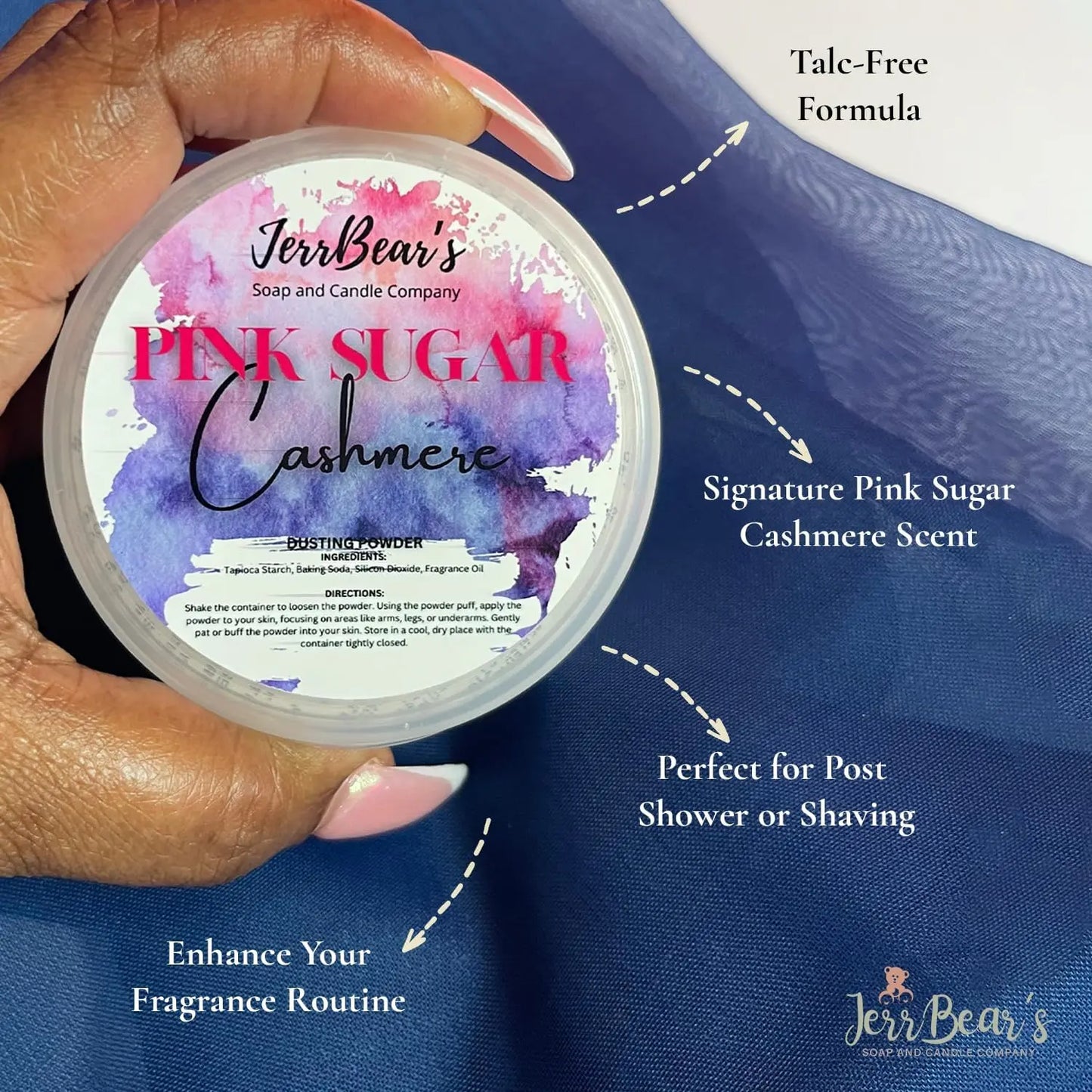 Jerrbear’S Custom Body Dusting Powder 1OZ SAMPLE or 4OZ FULL SIZE - Scented - Gentle - Fine Powder Talc-Free Fragrance Moisture Cosmetic Skin Care Jasmine