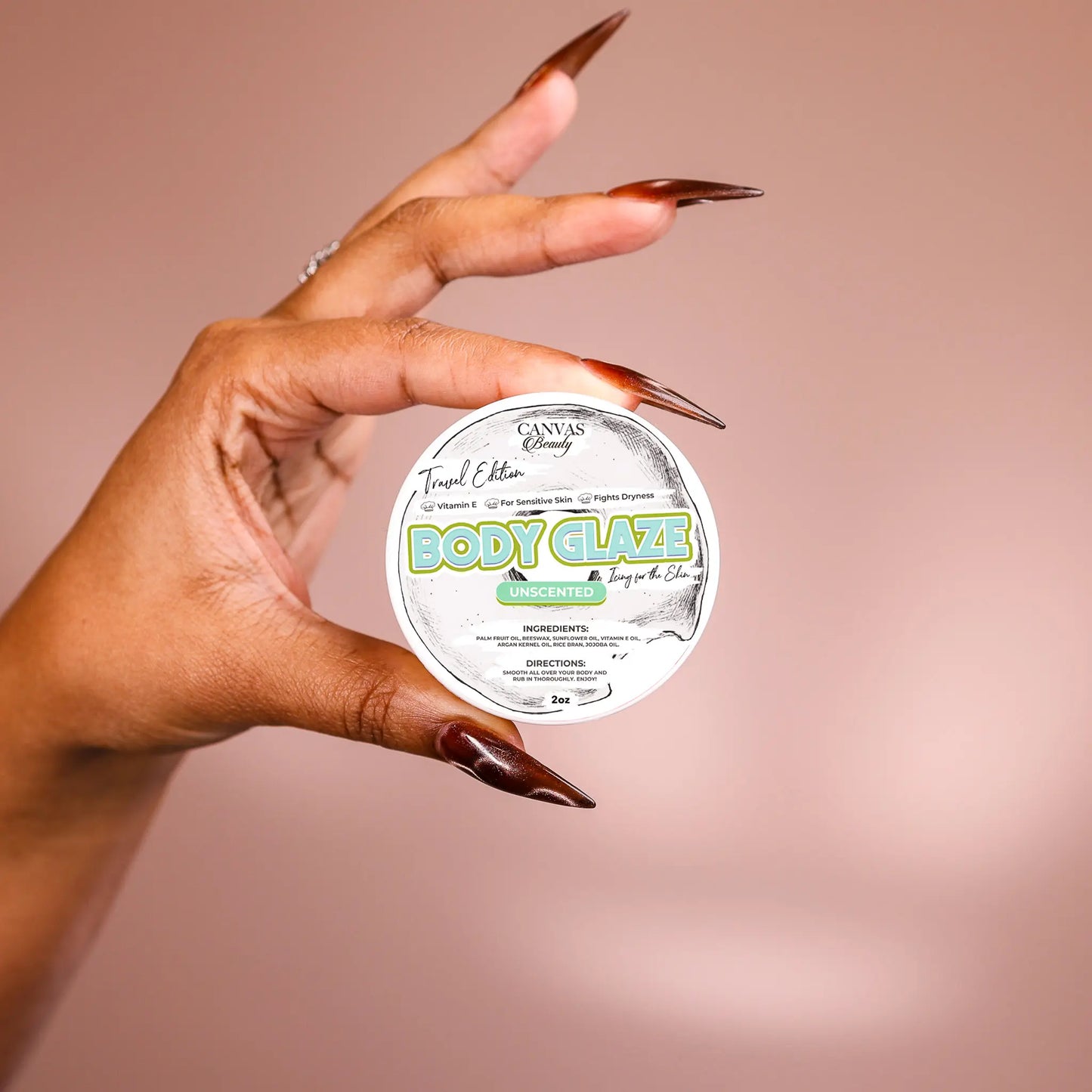 VIRAL Beauty Travel Size Body Glaze 2Oz Daily Moisturizer Skin Repair Anti-Aging Formula with Palm Fruit Oil & Argan Kernel Oil