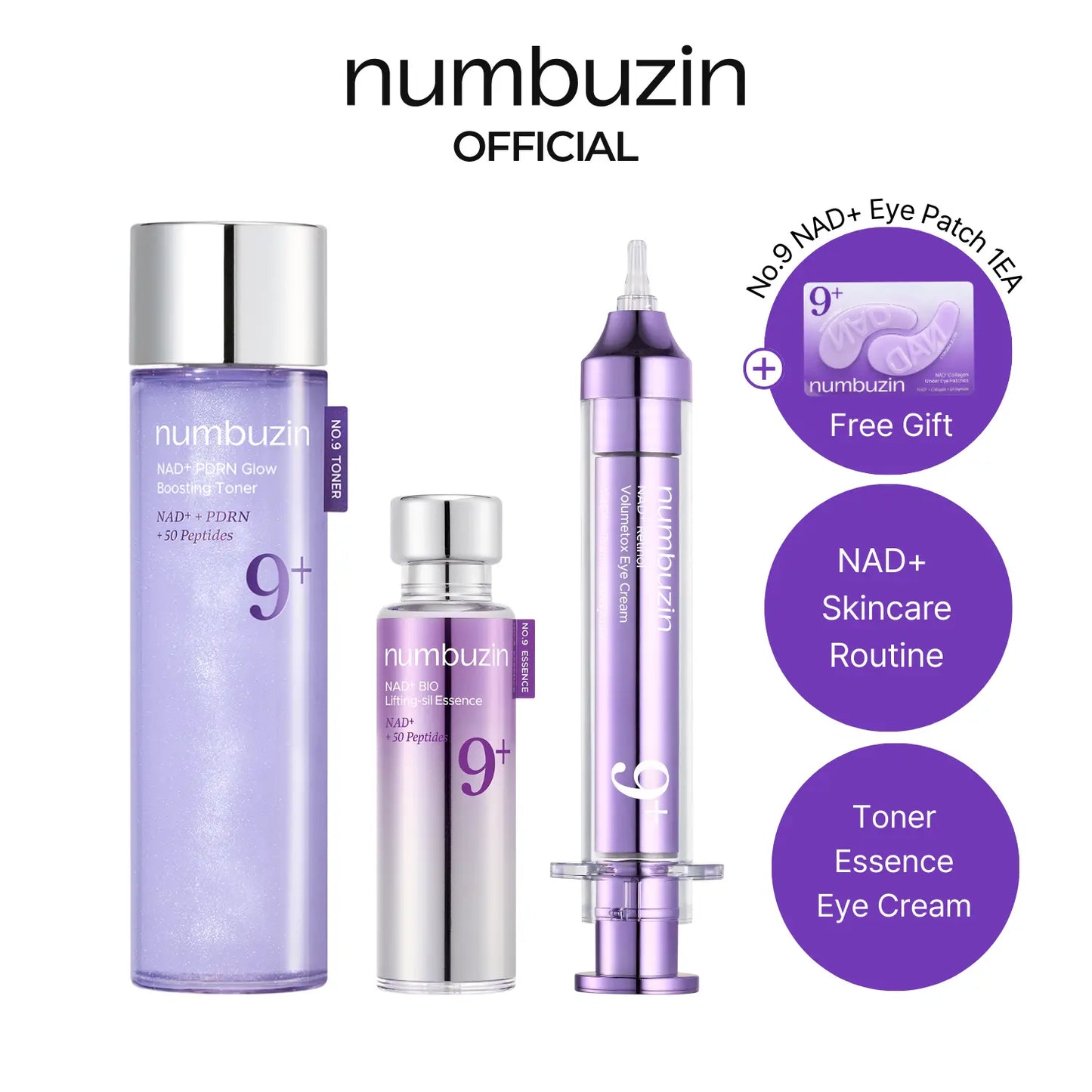 [Numbuzin Official] No.9 NAD+ Retinol Eye Cream | NAD+ Retinol Volumetox Eye Cream | Firming, Wrinkles, Fine Lines, Dark Circles, Puffy Eye Bags | Retinol, Peptides, Niacinamide | Undereye Treatment Serum | 0.33 Fl. Oz.