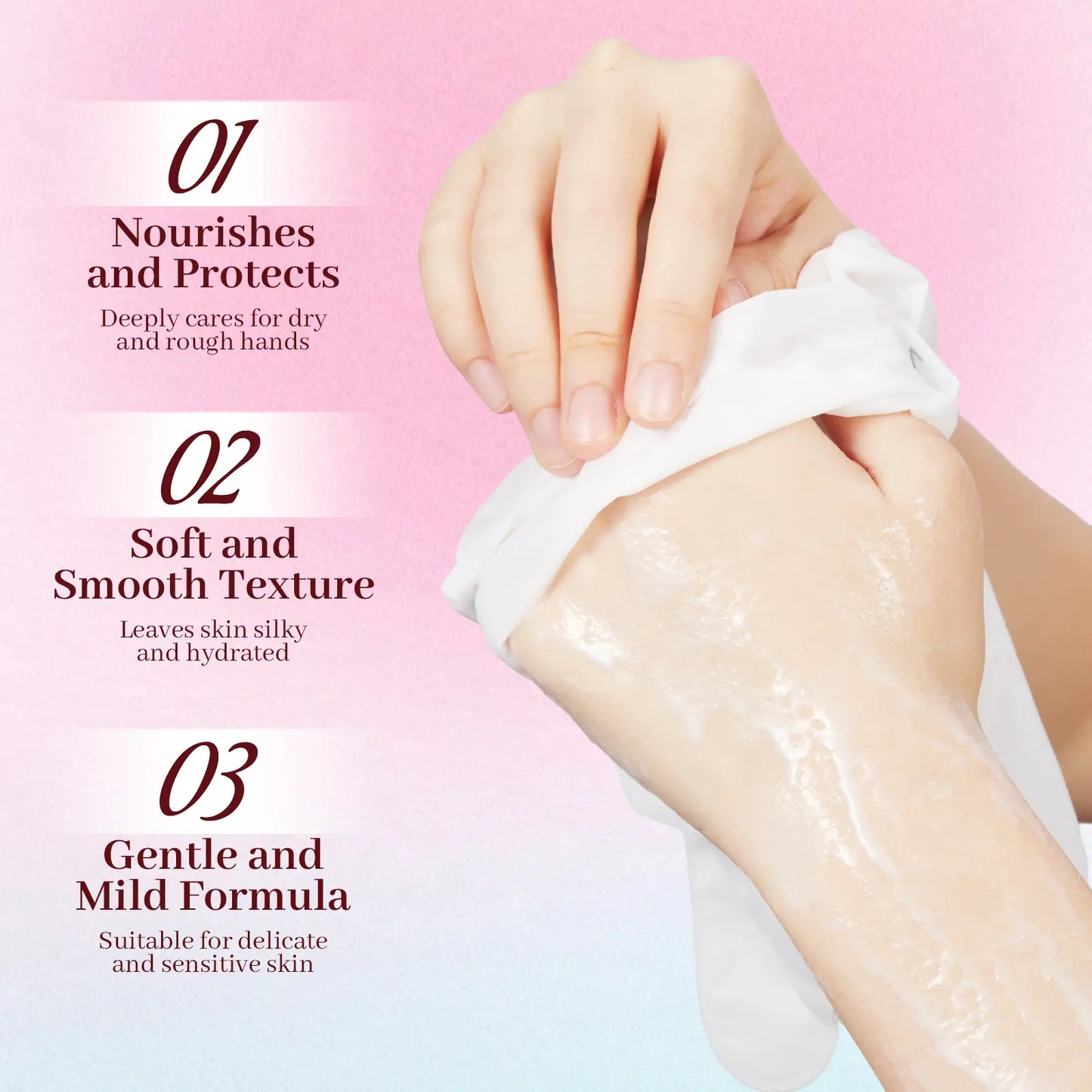 VDDO Deep Moisturizing Hand Mask – 6 Pairs | Niacinamide, Shea Butter & Goat Milk Extract for Dry, Rough Hands