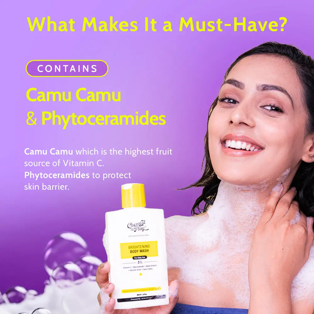 Chemist at Play Brightening Body Wash 236Ml with Camu Camu & Alpha Arbutin for Radiant Skin Repair & Even Tone