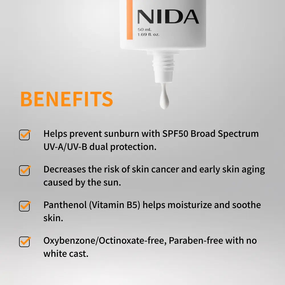 NIDA Invisible Fit Sunscreen Lightweight Spf Sensitive Facial