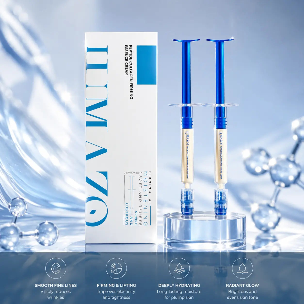 Lumazo-Polypeptide Collagen Elastic Essence Cream Moisturizing Hydrating Firming Low Irritating Serum