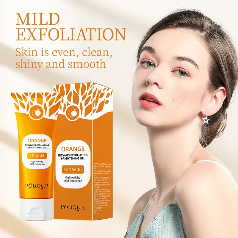 Orange Exfoliating Gel, Moisturizer Face Body Scrub Gel,Deep Cleansing Moisturizing Facial Exfoliator,Natural Orange Peeling Gel Face Scrub
