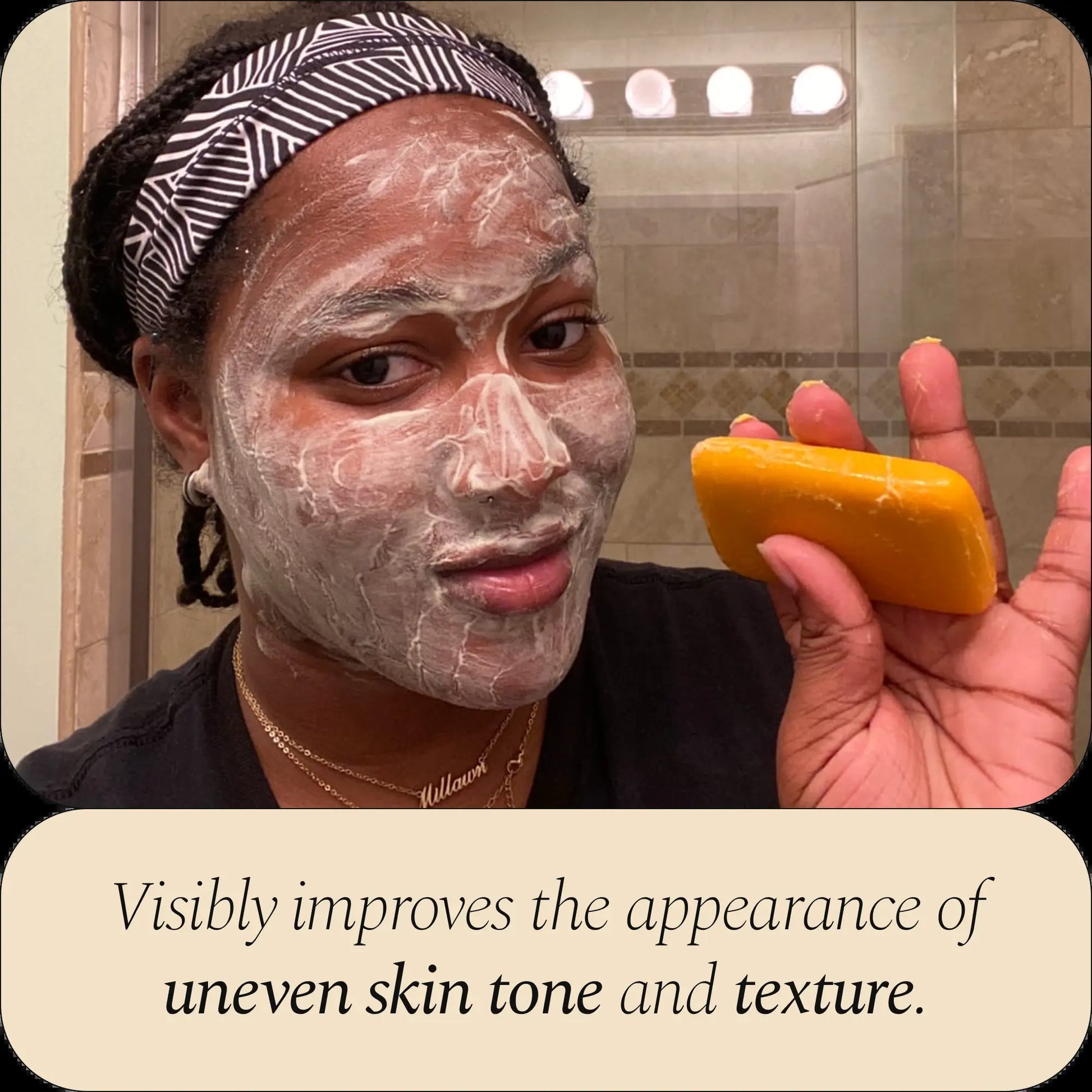 Glo Melanin Turmeric Brightening Soap, Body & Facial Cleansing for Dark Spots & Hyperpigmentation, with Vitamin C, Alpha Arbutin, Oat, 130Ml