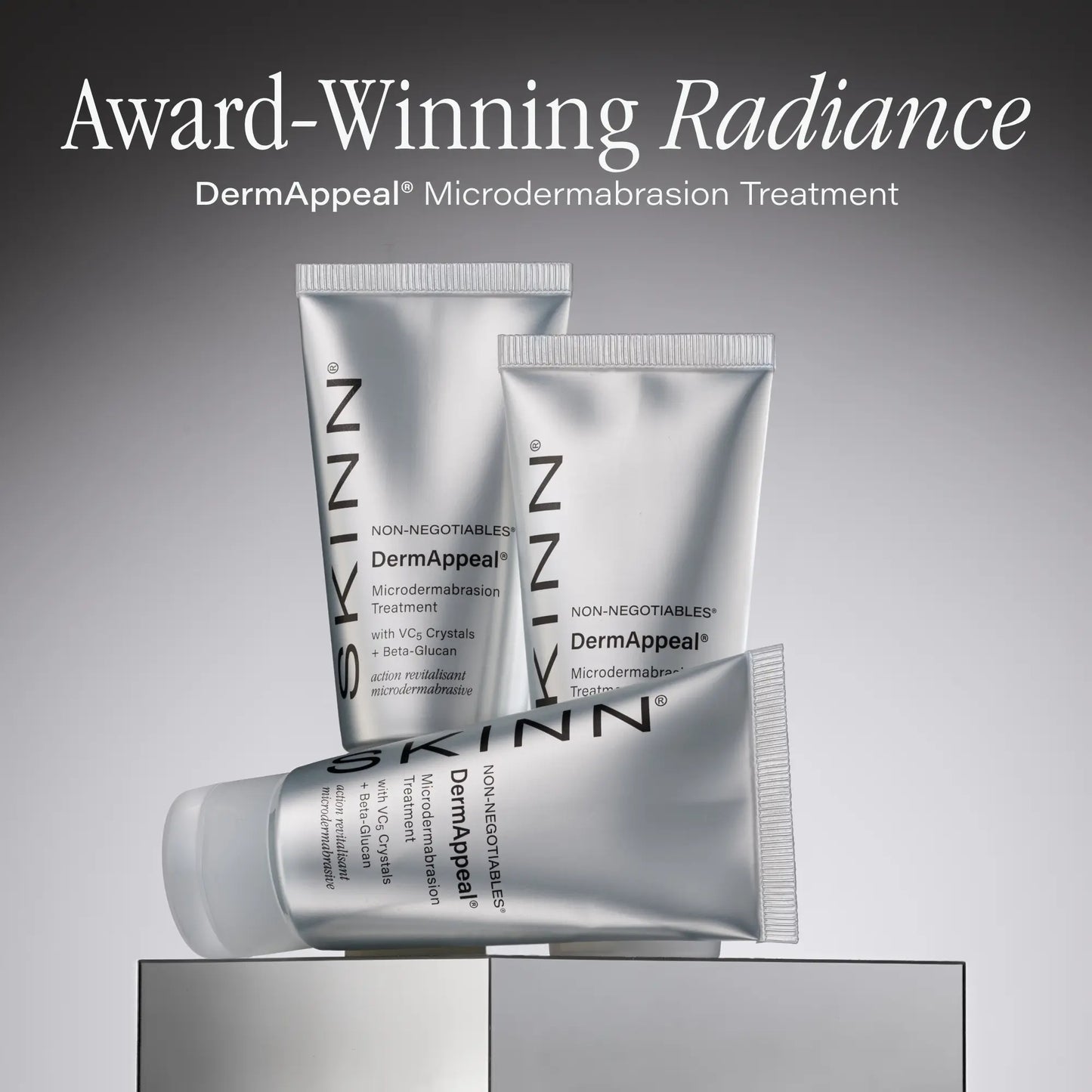 SKINN Cosmetics Dermappeal Microdermabrasion Beautytreatment W/ V5 Crystal Technology Facial Exfoliate Tube - Powerful Microdermabrasion Skincare Treatment for All Skin Types Brightening Exfoliating Moisturizing Chemical Exfoliant