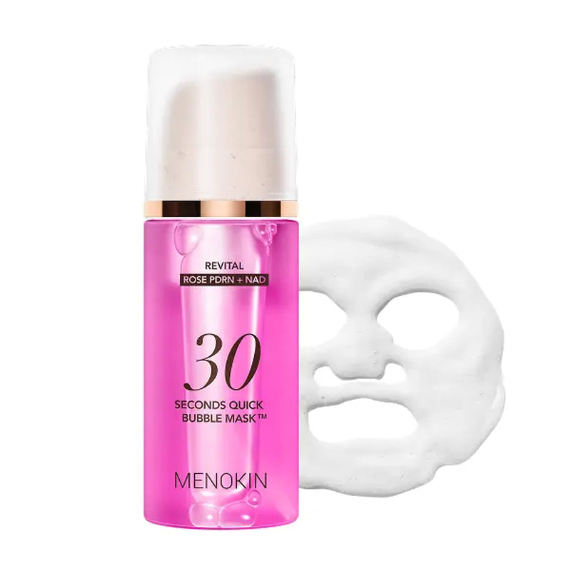 [MENOKIN] 30 Seconds Micro-Bubble Mask, Korean Glass Skin Care Essential, 70 Uses, 3.21 Fl.Oz, Turkey Neck, Zempic Neck, Tech Neck, Smoker Lines, Smile Lines, 11 Lines, Under-Eye Hollows, Forehead Lines, Micro-Bubble Primer, Summervibe