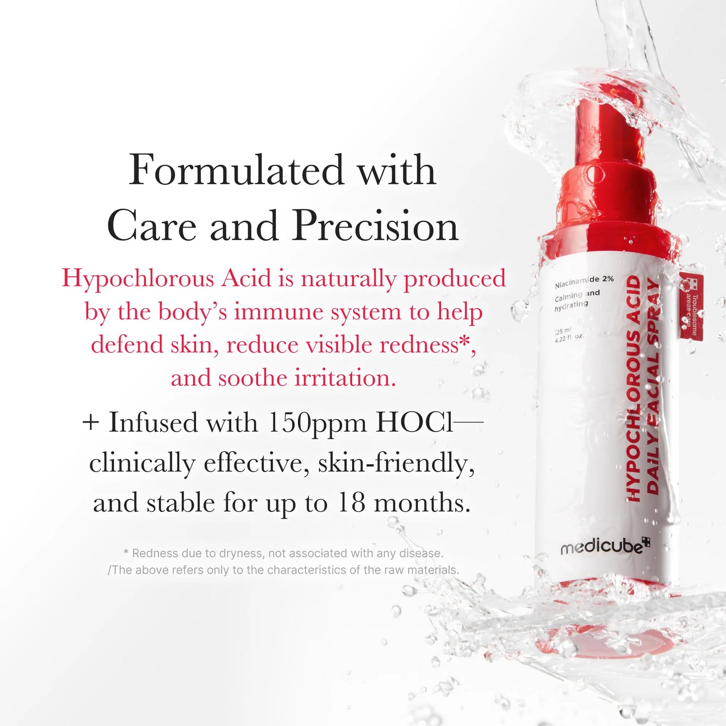 [Medicube] Hypochlorous Power Relief SOS Spray Designed for Acne Prone Skin | Hypochlorous Acid Facial Mist for Soothing Redness Due to Dryness | for Uneven Skin Tone & Texture | Korean Skincare | 4.22 Fl.Oz