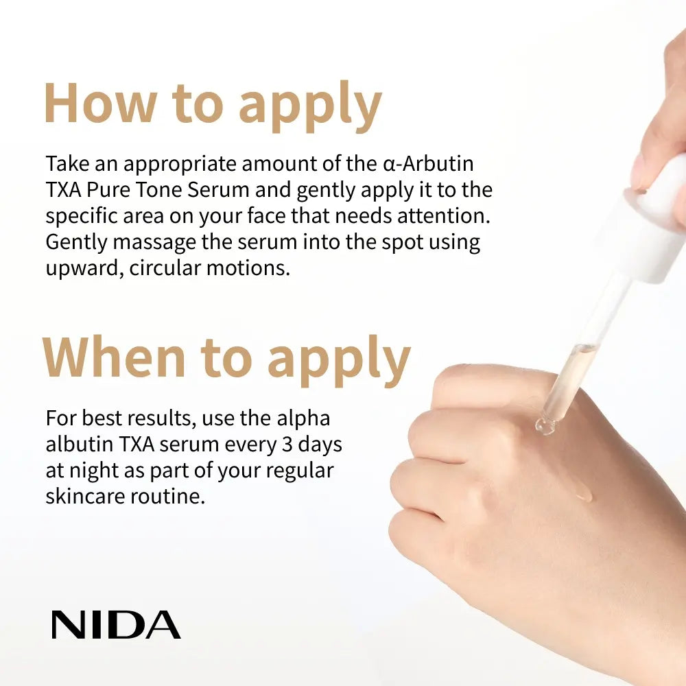 NIDA Alpha-Arbutin TXA Pure Tone Serum Dark Spots Skin Tone Glow