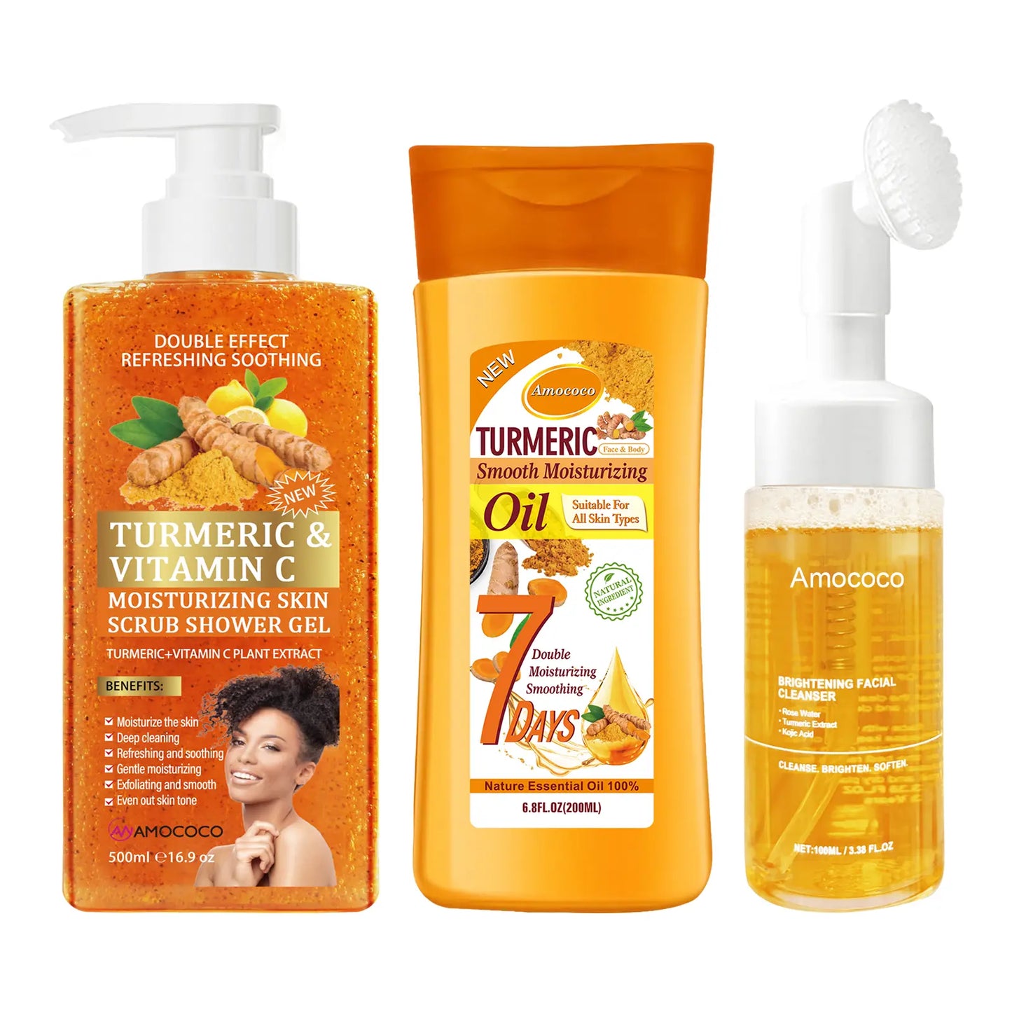 Turmeric Vitamin C Scrub Body Wash 500Ml, Gently Moisturizing and Soothing the Skin with a Long-Lasting Fragrance