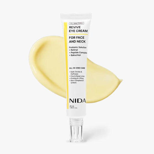 NIDA Revive Eye Cream for Face and Neck (40Ml) / Probiotic Solution, Retinal, Peptide / Wrinkles, Fine Lines, Aging Skin