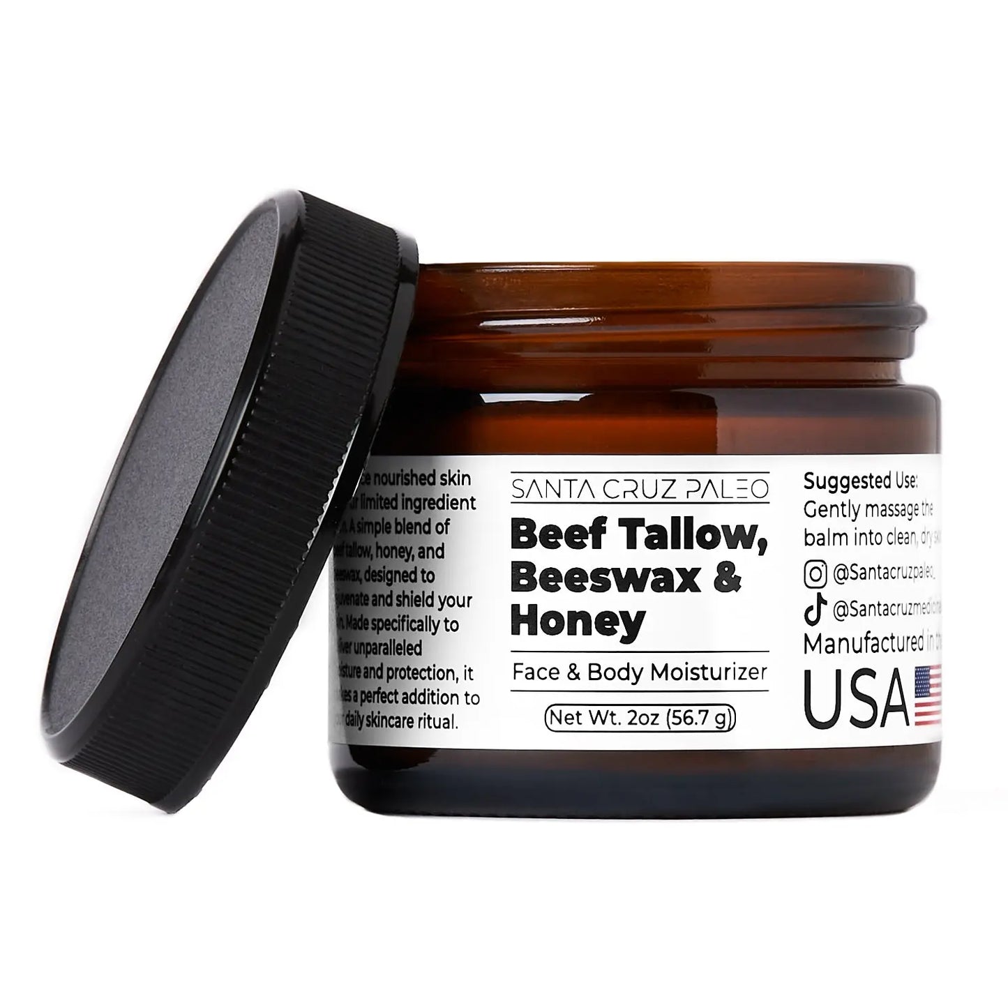 Santa Cruz Paleo Beef Tallow Beeswax and Honey Moisturizer
