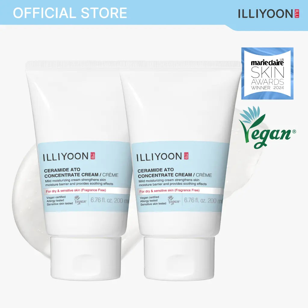 [ILLIYOON] Ceramide Ato Concentrate Cream | Moisturizer for Dry & Sensitive Skin, 100Hr Lasting Hydration, for Face & Body, Gentle for Infants, Moisture Barrier Repair, Vegan Certified, 6.76 Fl.Oz. Summervibe