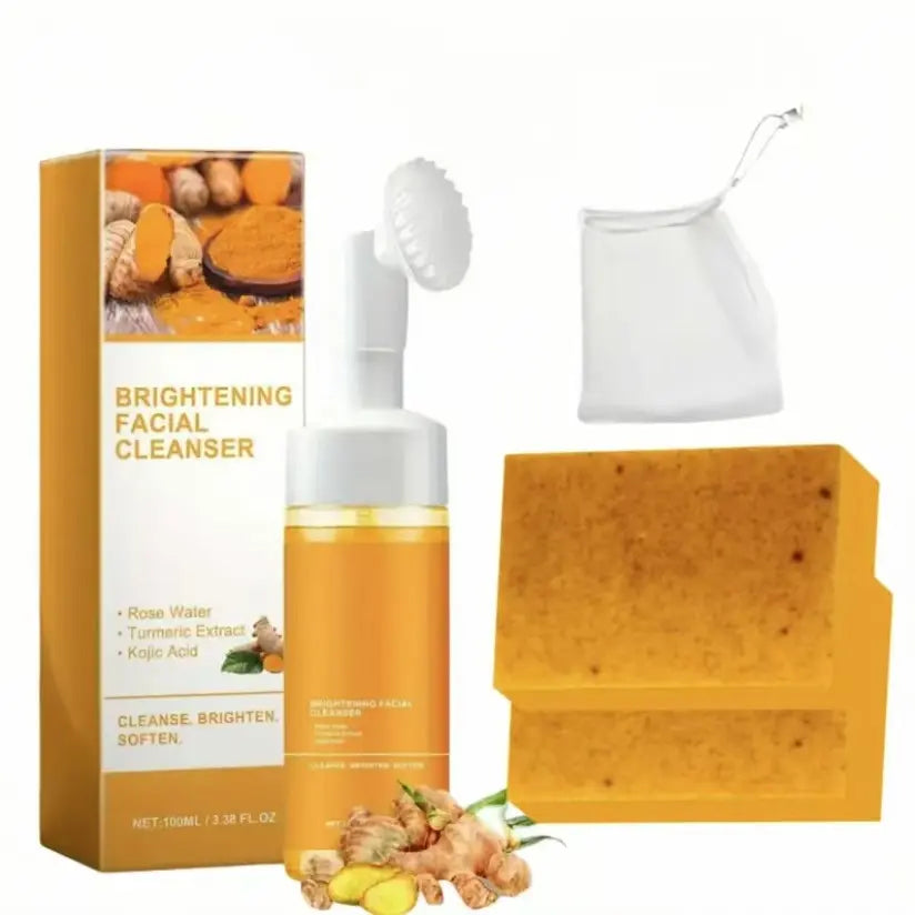 Turmeric Wash and Care Two Piecesetturmericcleansing Mousse, Turmeric Soapfacialcleansing Skincare Facialcleansing Cleanserfacial Wash