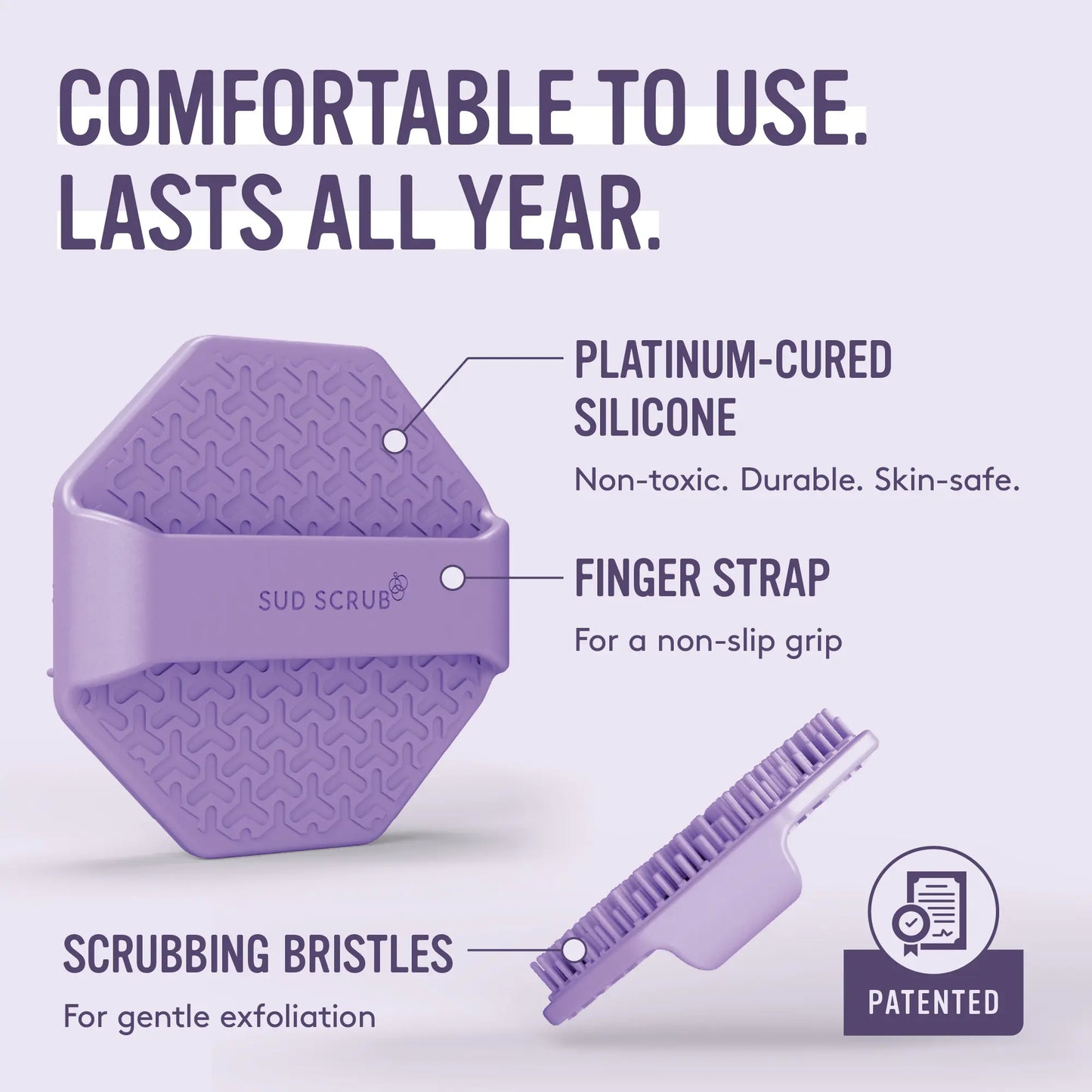 Sud Scrub Face Scrubber – Antimicrobial Silicone Facial Cleansing Brush for Acne, Blackheads, Pores & Sensitive Skin | Exfoliating Face Cleanser Tool for Oily Skin, Dead Skin Removal, Deep Clean, Skincare Tool for Men & Women