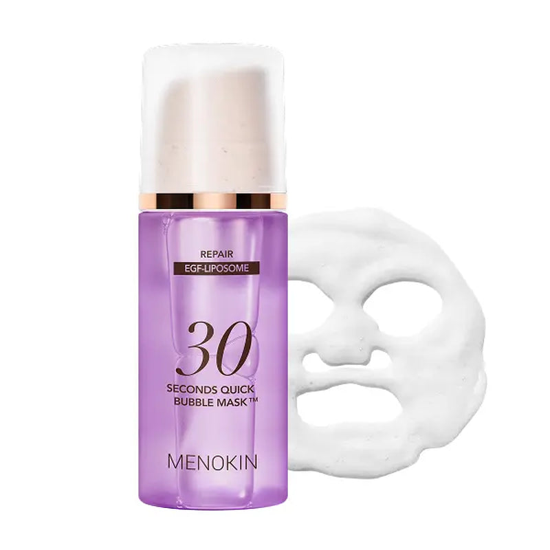 [MENOKIN] 30 Seconds Micro-Bubble Mask, Korean Glass Skin Care Essential, 70 Uses, 3.21 Fl.Oz, Turkey Neck, Zempic Neck, Tech Neck, Smoker Lines, Smile Lines, 11 Lines, Under-Eye Hollows, Forehead Lines, Micro-Bubble Primer, Summervibe