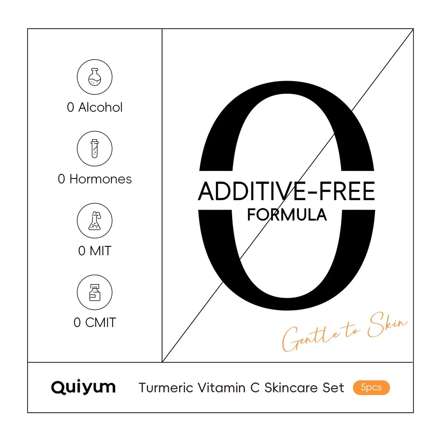 Quiyum Turmeric Vitamin C Skincare Set, Turmeric Glow Set, Moisturizing Skin Care Set, Including Cleanser, Toner, Cream, Eye Cream, Serum, Soap, Mud Mask, Gift Box, for Women & Girls
