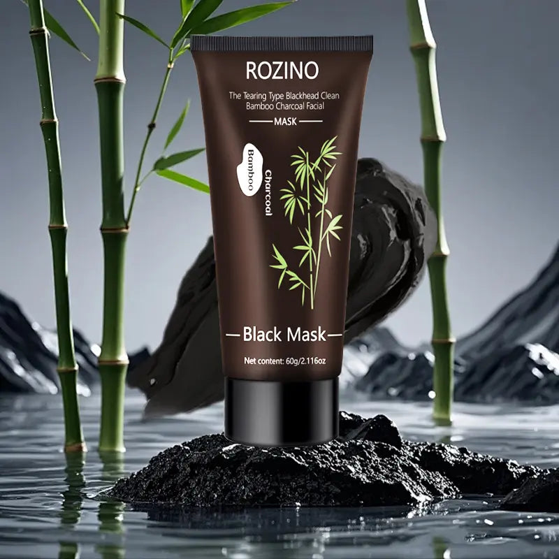 [Two Pack]Rozino Bamboo Charcoal Facial Mask 60G - Blackhead Clean Pore Cleansing Purifying Exfoliating Super Moisture Peel Skincare for Radiance Hydration - Outdoorfun Gentle