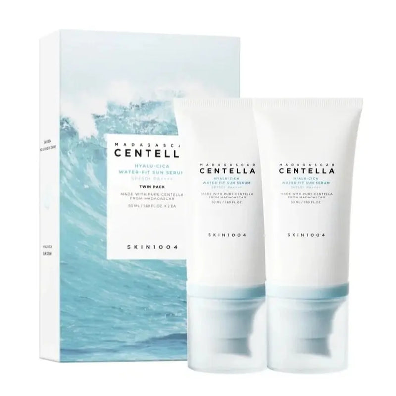 SKIN1004 Centella Hyalu-Cica Water-Fit Sun Serum Original Korean Formulation SPF 50+PA++++, Lightweight Sunscreen for Daily Use, Travel Essentials, Korean Sunscreen, No White Cast, Watery and Creamy Texture, Korean Skin Care, Sunscreen for Sensitive Skin