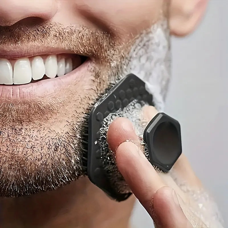 Men'S Face Scrubber, Gentle Exfoliator Pad, Exfoliating Brush and Massager, Fragrance-Free Personal Care Tool for Deep Cleansing and Smoother Shaving, Easy-Grip Design with Non-Irritating, Skin-Friendly Fabric
