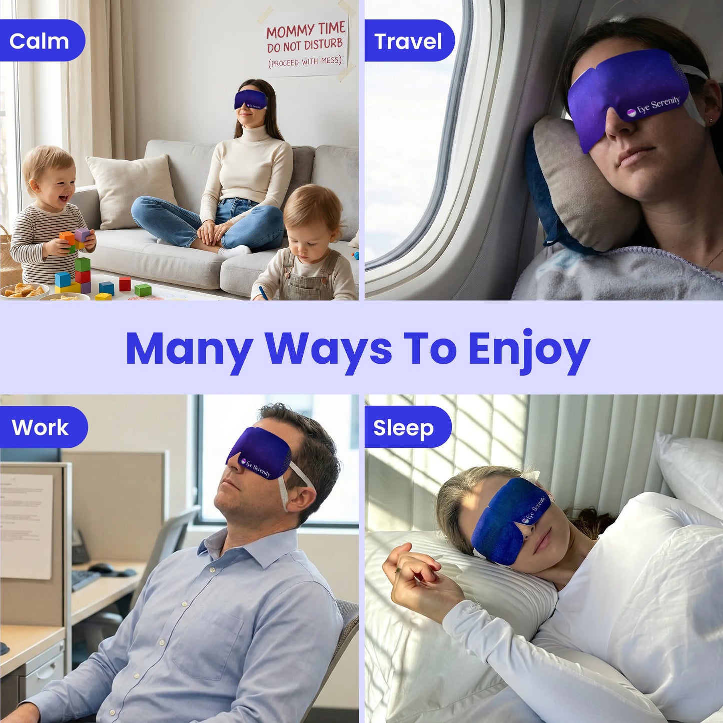 Eye Serenity Steam Eye Mask - Warm Eye Compress and Sleep Mask for Dry Eye, Screen Fatigue, Travel, Sleep, Gifts - Calming Heated Eye Mask