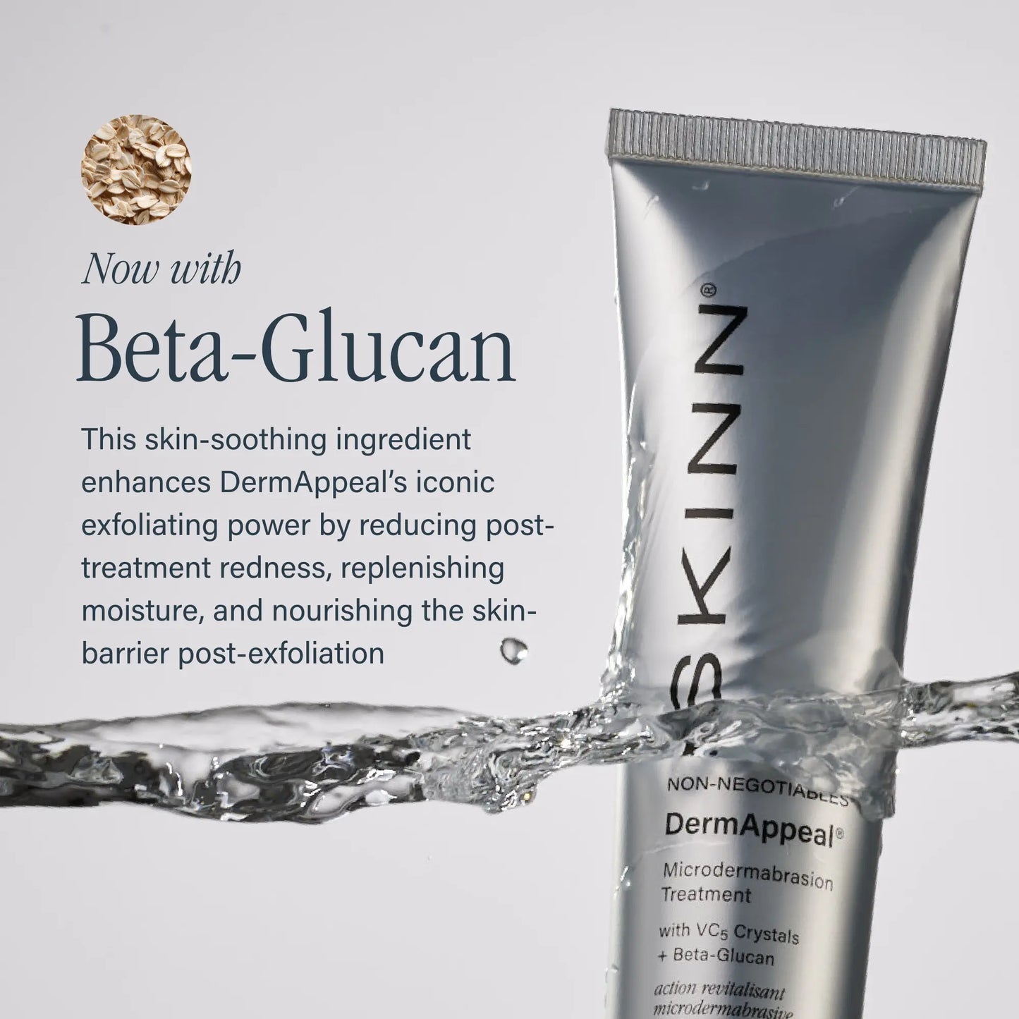 SKINN Cosmetics Dermappeal Microdermabrasion Beautytreatment W/ V5 Crystal Technology Facial Exfoliate Tube - Powerful Microdermabrasion Skincare Treatment for All Skin Types Brightening Exfoliating Moisturizing Chemical Exfoliant