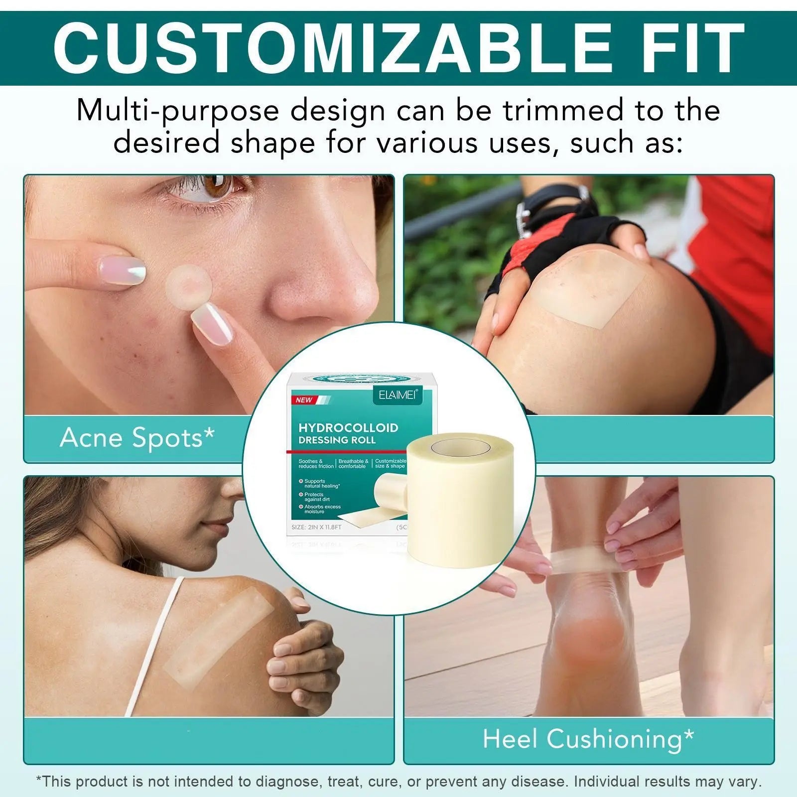 Large Pimple Patches, Blemish Patches, Freely Cut Hydrocolloid Acne Patches, Acne Spot Treatment, Full Face & Back Skincare, Outdoor Use