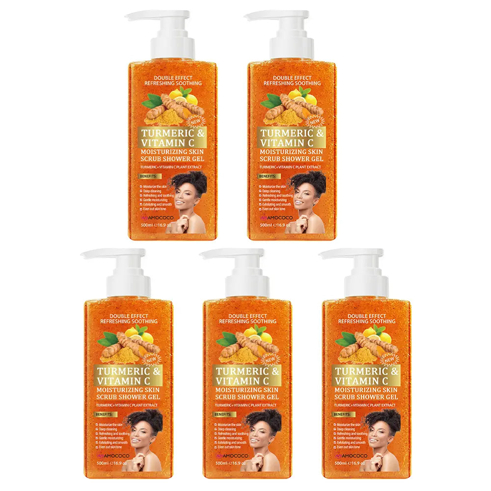 Turmeric Vitamin C Scrub Body Wash 500Ml, Gently Moisturizing and Soothing the Skin with a Long-Lasting Fragrance