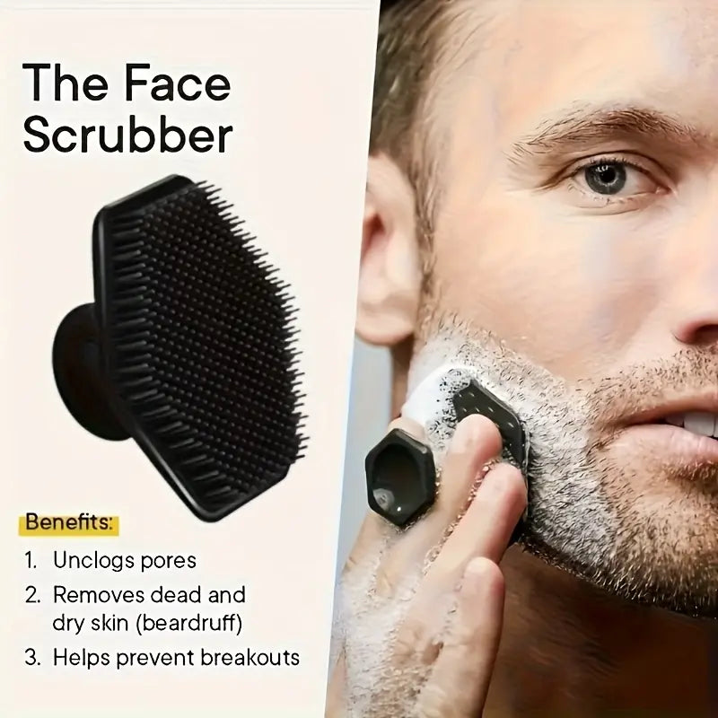 Men'S Face Scrubber, Gentle Exfoliator Pad, Exfoliating Brush and Massager, Fragrance-Free Personal Care Tool for Deep Cleansing and Smoother Shaving, Easy-Grip Design with Non-Irritating, Skin-Friendly Fabric