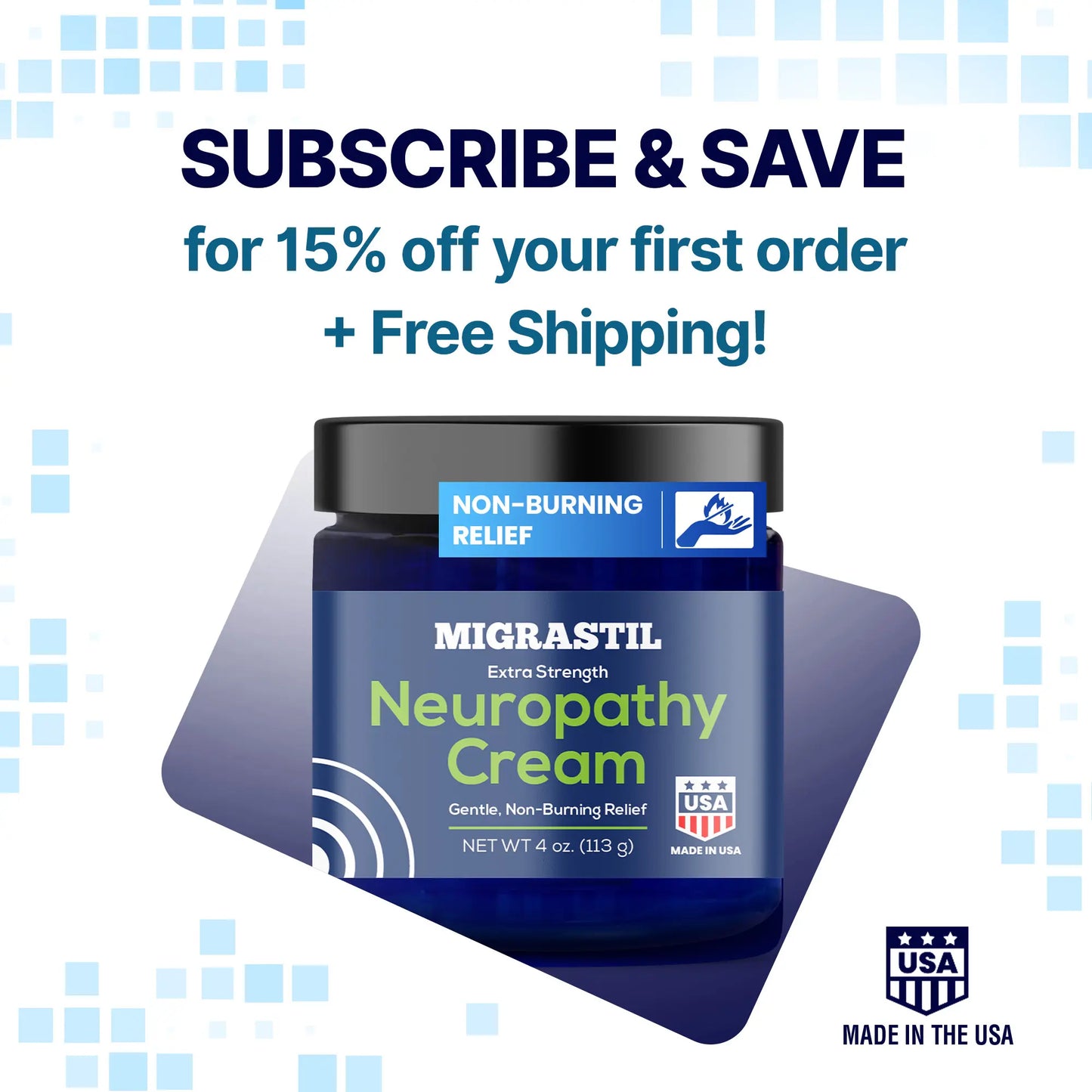 Migrastil Neuropathy Cream - Soothing Cream for Feet, Legs, Hands, Etc. Aloe Shea Butter Gentle Clove Moisturizing Body Care Daily