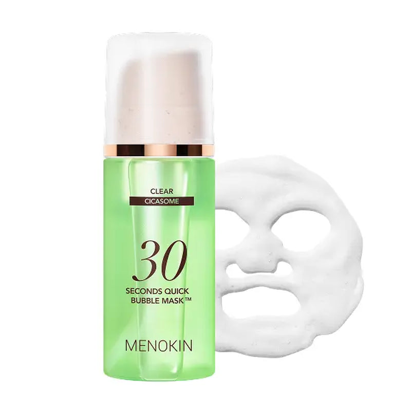 [MENOKIN] 30 Seconds Micro-Bubble Mask, Korean Glass Skin Care Essential, 70 Uses, 3.21 Fl.Oz, Turkey Neck, Zempic Neck, Tech Neck, Smoker Lines, Smile Lines, 11 Lines, Under-Eye Hollows, Forehead Lines, Micro-Bubble Primer, Summervibe